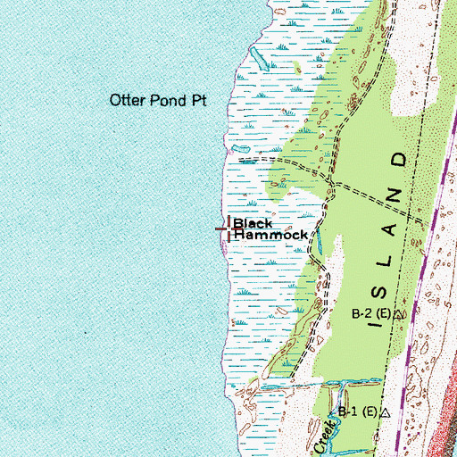 Topographic Map of Black Hammock, NC