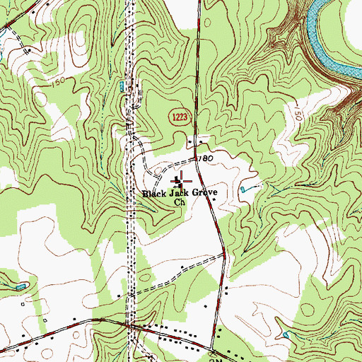 Topographic Map of Black Jack Grove Church, NC
