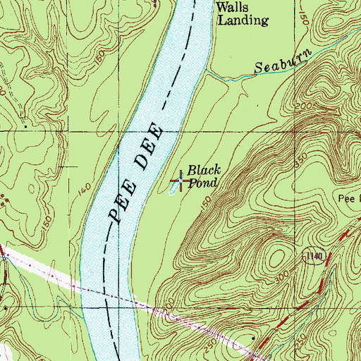 Topographic Map of Black Pond, NC