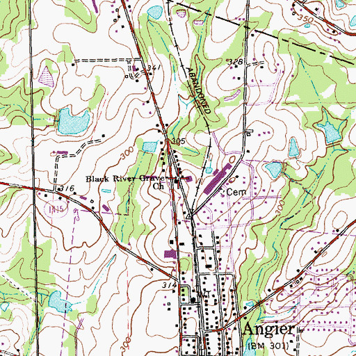 Topographic Map of Black River Grave Church, NC