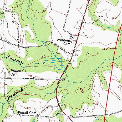 Topographic Map of Black Swamp, NC