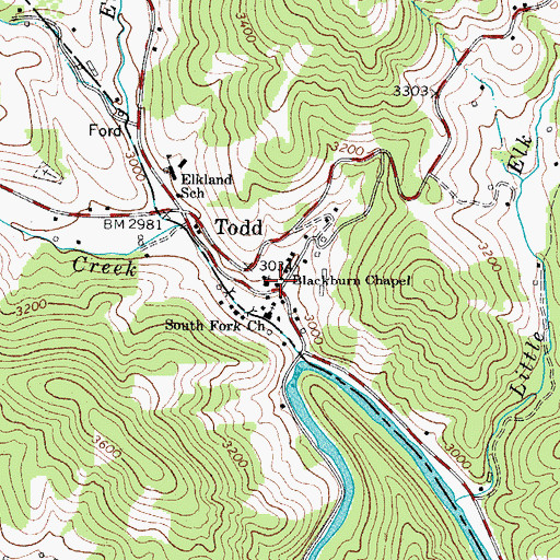 Topographic Map of Blackburn Chapel, NC