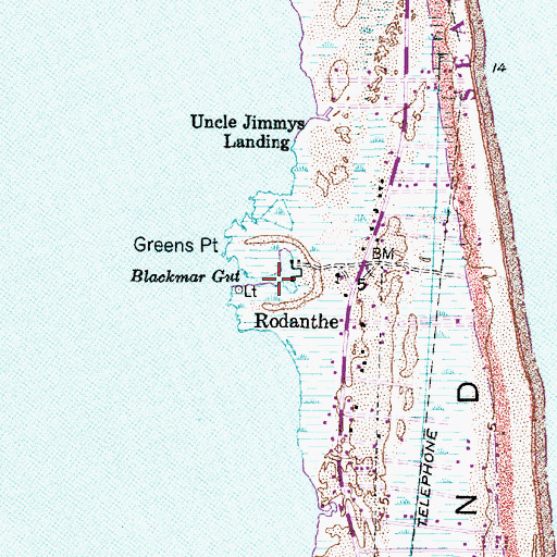 Topographic Map of Blackmar Gut, NC