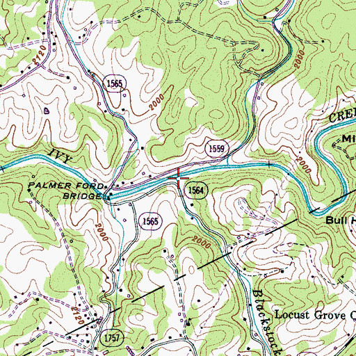 Topographic Map of Blackstock Branch, NC