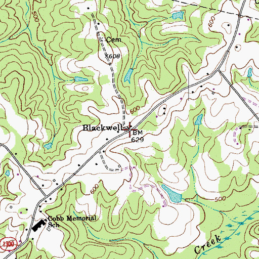 Topographic Map of Blackwell, NC