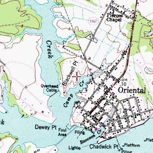 Topographic Map of Blackwell Point, NC