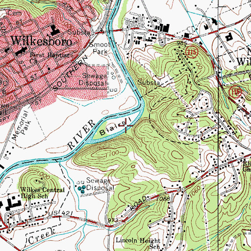 Topographic Map of Blairs Island, NC