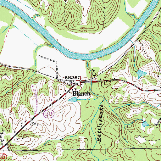 Topographic Map of Blanch, NC