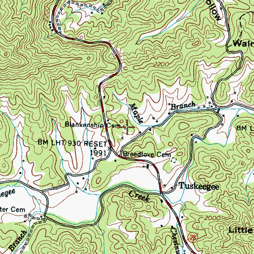 Topographic Map of Blankenship Cemetery, NC