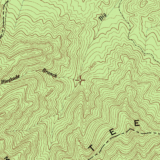 Topographic Map of Blockade Branch, NC