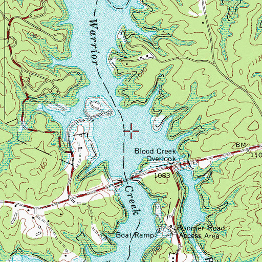 Topographic Map of Blood Creek, NC