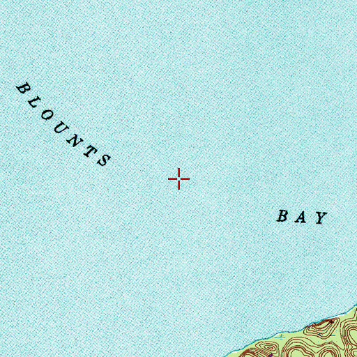 Topographic Map of Blounts Bay, NC