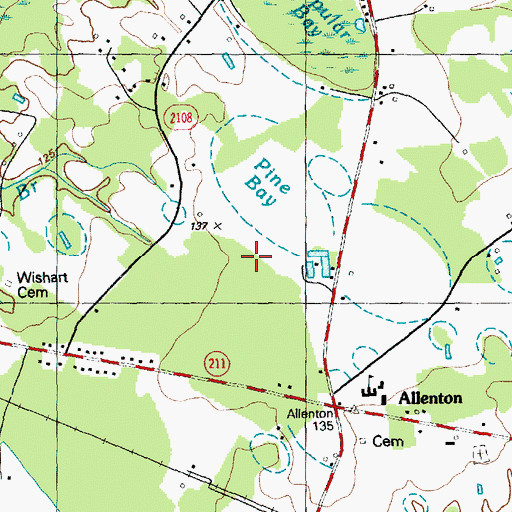 Topographic Map of Blounts Bay, NC