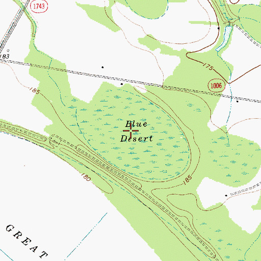 Topographic Map of Blue Desert, NC