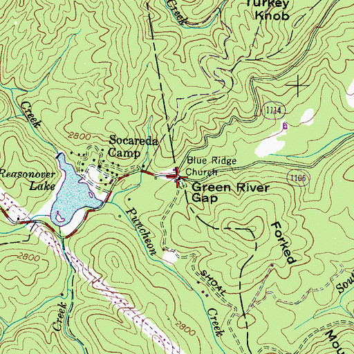 Topographic Map of Blue Ridge Church, NC