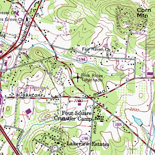 Topographic Map of Blue Ridge Tabernacle, NC