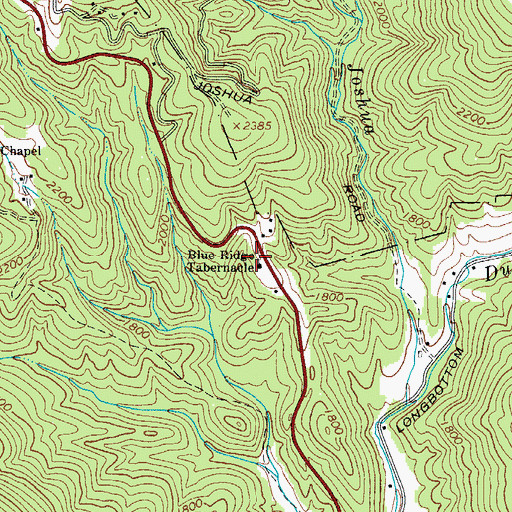 Topographic Map of Blue Ridge Tabernacle, NC