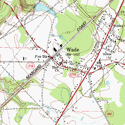 Topographic Map of Bluff Church, NC