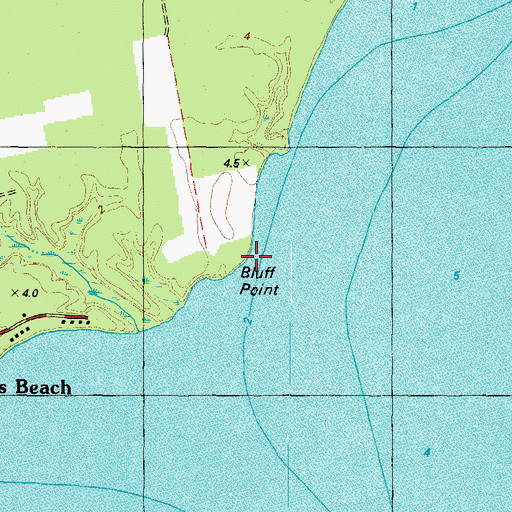 Topographic Map of Bluff Point, NC
