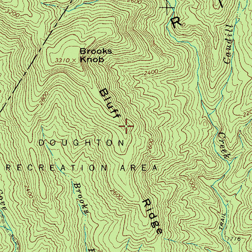 Topographic Map of Bluff Ridge, NC