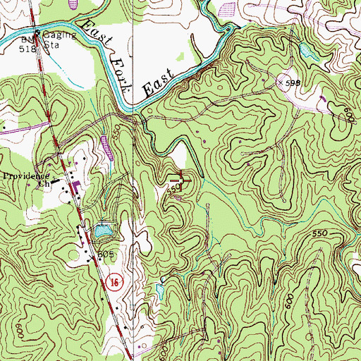 Topographic Map of Blythe Creek, NC