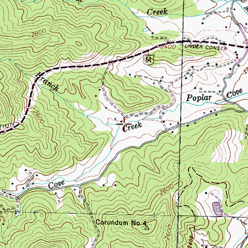 Topographic Map of Boardtree Branch, NC