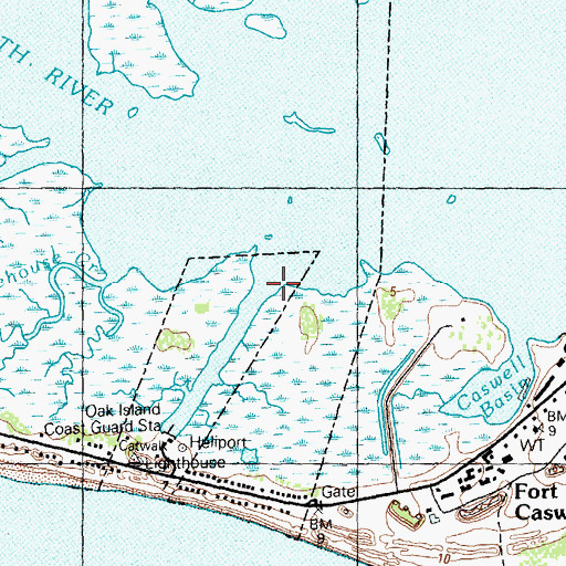 Topographic Map of Boathouse Creek, NC