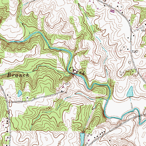 Topographic Map of Bob Branch, NC