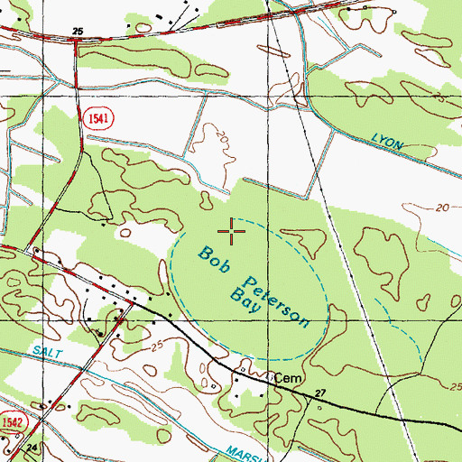 Topographic Map of Bob Peterson Bay, NC