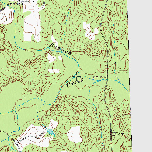 Topographic Map of Bobbitts Branch, NC