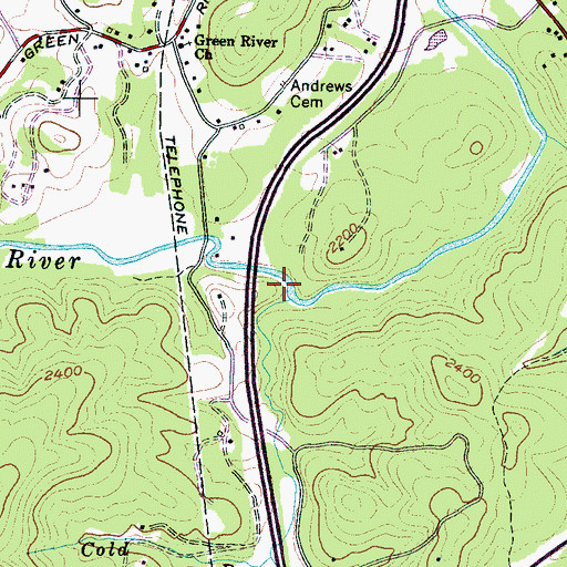 Topographic Map of Bobs Creek, NC