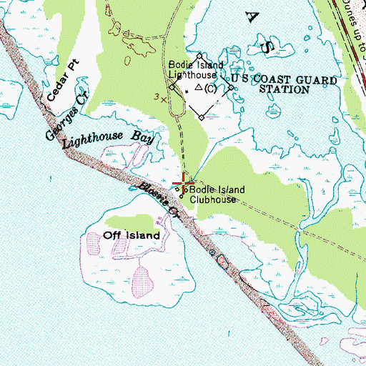 Topographic Map of Bodie Island Clubhouse, NC