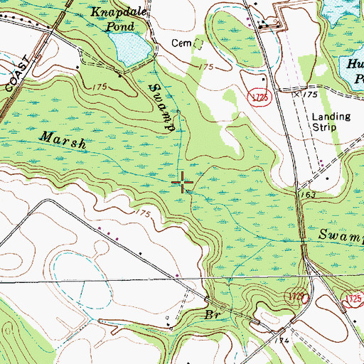 Topographic Map of Bogue Swamp, NC