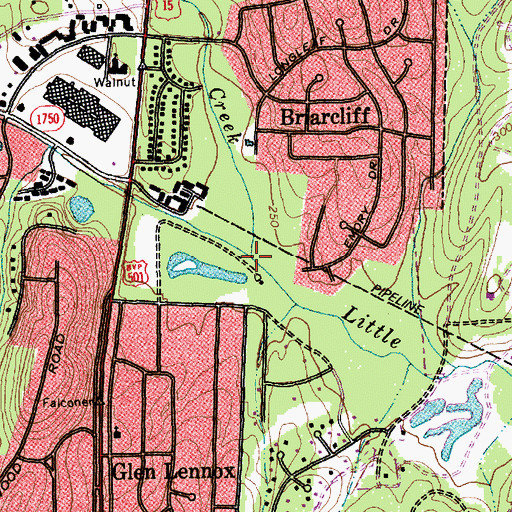 Topographic Map of Bolin Creek, NC