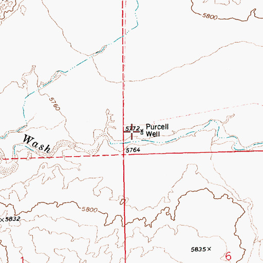 Topographic Map of Purcell Well, AZ