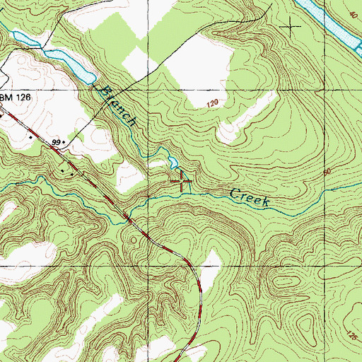 Topographic Map of Bomill Branch, NC