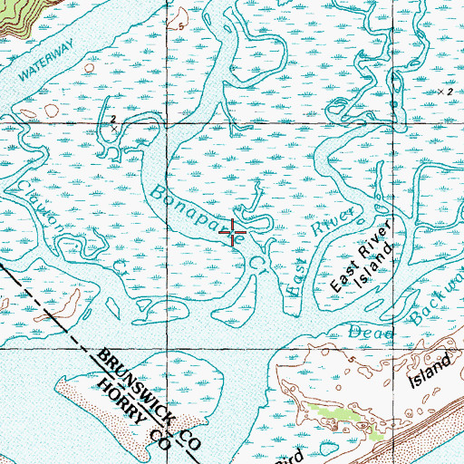 Topographic Map of Bonaparte Creek, NC