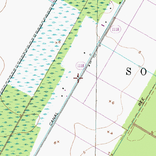 Topographic Map of Bonarva Canal, NC
