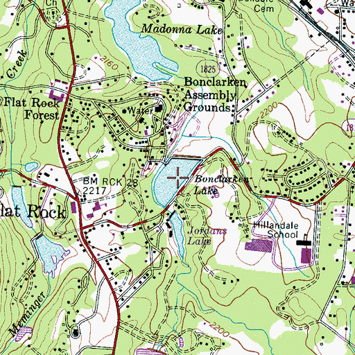 Topographic Map of Bonclarken Lake, NC