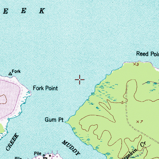 Topographic Map of Bond Creek, NC