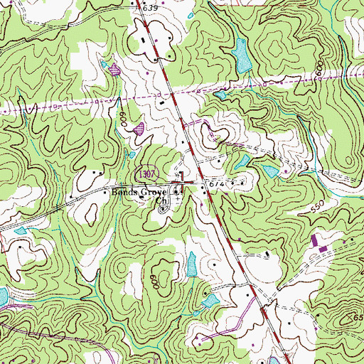 Topographic Map of Bonds Grove Church, NC