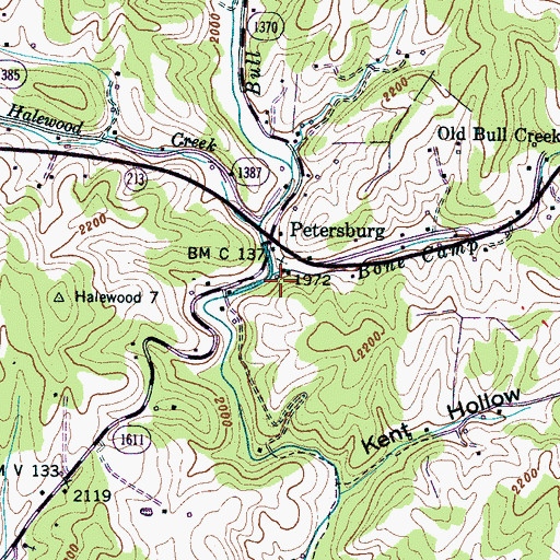 Topographic Map of Bone Camp Creek, NC