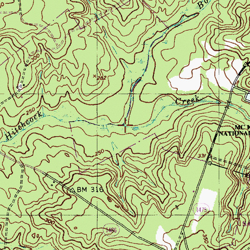 Topographic Map of Bones Fork, NC