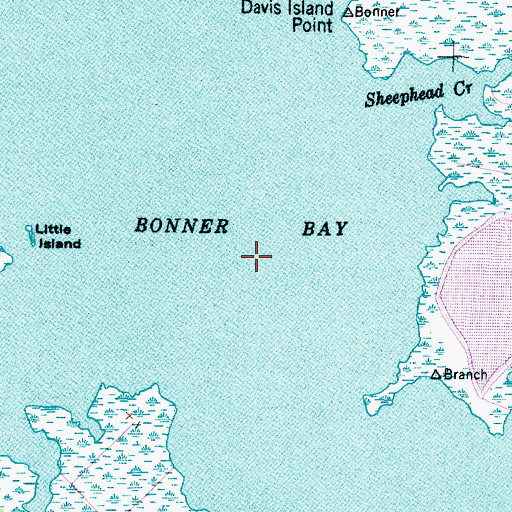 Topographic Map of Bonner Bay, NC