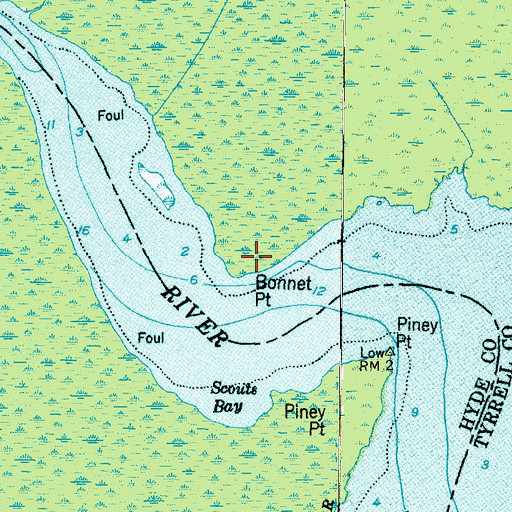 Topographic Map of Bonnet Point, NC