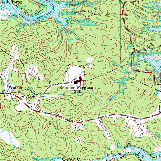 Topographic Map of Boomer-Ferguson School, NC