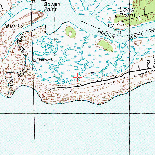 Topographic Map of Boone Channel, NC