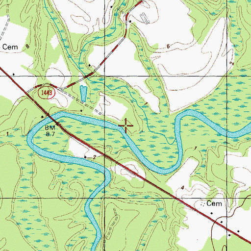 Topographic Map of Boone Harrell Ferry, NC