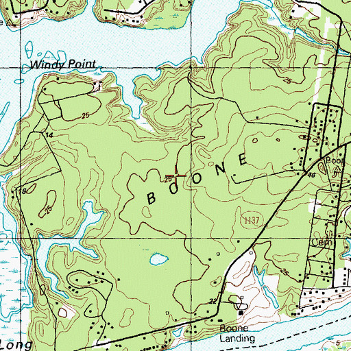 Topographic Map of Boone Neck, NC
