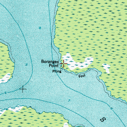 Topographic Map of Boranges Point, NC
